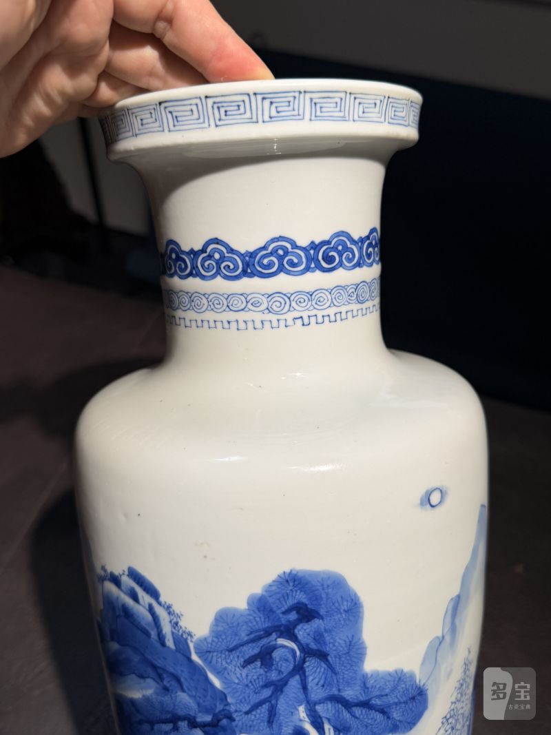 清康熙 青花“海屋添筹”图棒槌瓶 - 图16